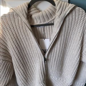 zip up knit jacket trf